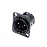 FactorLINK conector XLR 4 Pin macho chasis negro