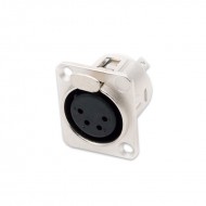 FactorLINK conector XLR 4 Pin hembra chasis plata