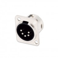 FactorLINK conector XLR 5 Pin macho chasis color plata