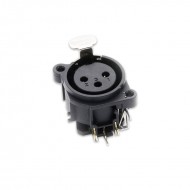 FactorLINK XLR 3 Pin hembra chasis para PCB 3 Pin color negro 90º