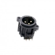 FactorLINK XLR 3 Pin macho chasis para PCB 3 Pin color negro 90º