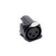 FactorLINK XLR 3 Pin hembra chasis para PCB color negro 180º