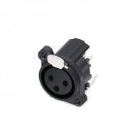 FactorLINK XLR 3 Pin hembra chasis para PCB color negro 180º