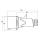 CETAC CEE IDE MACHO AEREO 16A 2P+T IP44