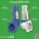 FactorLINK Powercom gris chasis 3 contactos 16A