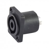FactorLINK Speakon 4 pin cuadrado chasis ABS negro