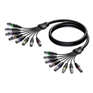 PROCAB Cable con 8 XLR macho y 8 XLR hembra 5 m