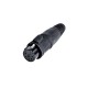 REAN XLR AEREO 5 PIN HEMBRA IP65 COLOR NEGRO CONTACTOS PLATA