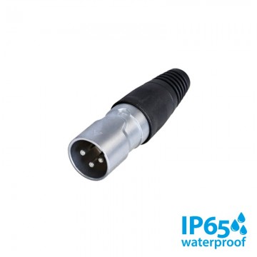 REAN XLR AEREO 3 PIN MACHO IP65 COLOR PLATA CONTACTOS PLATA