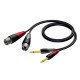 PROCAB CABLE 2 XLR MACHO 3 PIN a 2 JACK MONO de 1,5 m