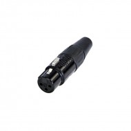 REAN XLR 3 PIN HEMBRA cuerpo NEGRO contactos ORO