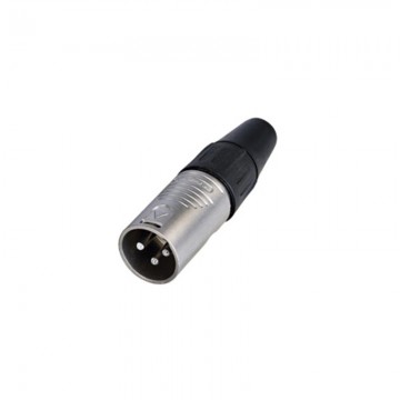 REAN XLR 3 PIN macho cuerpo PLATA contactos PLATA