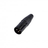 REAN XLR 3 PIN macho cuerpo NEGRO contactos ORO