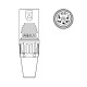 REAN XLR 5 PIN MACHO cuerpo NEGRO contactos ORO