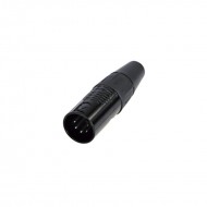 REAN XLR 5 PIN MACHO cuerpo NEGRO contactos PLATA