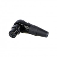 REAN XLR 3 PIN HEMBRA cuerpo NEGRO contactos PLATA ACODADO 90º