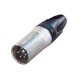 NEUTRIK XLR 4 PIN MACHO AEREO cuerpo PLATA