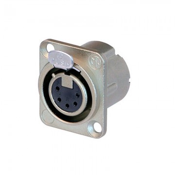 NEUTRIK XLR 5 PIN HEMBRA CHASIS color PLATA