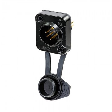 REAN XLR 5 PIN MACHO CHASIS NEGRO IP65
