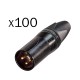 CONECTOR XLR 3P MACHO AEREO NEGRO CONT PLATA.100U