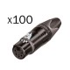 CONECTOR XLR 5P HEMBRA AEREO NEGRO CONTACTOS PLATADESMONTADOS 100U