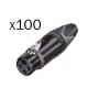 CONECTOR XLR 3P HEMBRA AEREO NEGRO CONTACTOS PLATADESMONTADO Neutrik CAJA 100 U