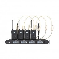 Audibax AWM 403 TD Sistema Inalámbrico Microfono de Diadema de 4 Canales UHF