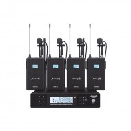 Audibax AWM 402 Sistema Inalámbrico Micrófono Lavalier de 4 Canales UHF