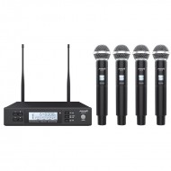 Audibax AWM 401 Sistema Inalámbrico Micrófonode Mano de 4 Canales UHF