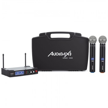 Audibax Sidney 500 B Micrófono Inalámbrico Profesional UHF Doble Mano + Maleta