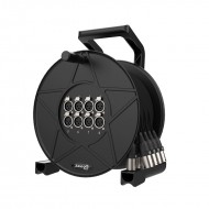 AUDIBAX enrollacables 15 m. con 8 XLR macho + 8 XLR hembra PRO MC XLR 8815 DRUM PRO