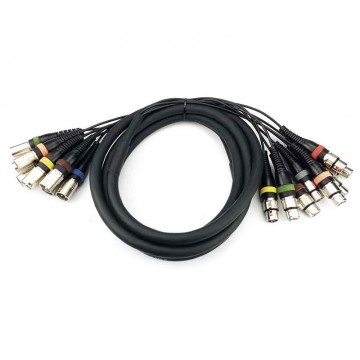 Audibax 8 x XLR Macho a 8 x XLR Hembra 3 Metros