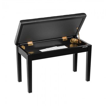 Audibax KB502 Banqueta Doble Piano/Teclado conCompartimento Negro