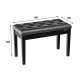 Audibax KB502 Banqueta Doble Piano/Teclado conCompartimento Negro