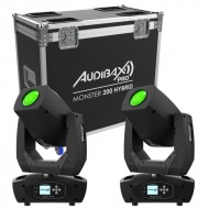 Audibax Pro Monster 200 Hybrid 2 Unidades + Flightcase Doble