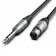 Audibax Silver Cable XLR Hembra a Jack Mono 3Metros Negro