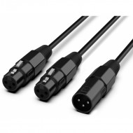 Audibax Silver Black Cable 2 XLR M-XLR H 15cm Negro