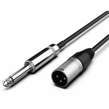 Audibax Silver Cable XLR M-Jack Mono Yong Sheng 15 Metros Negro