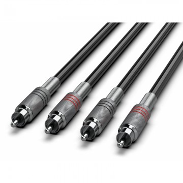Audibax Silver Cable Premium 2 RCA a 2 RCA St 3m Negro