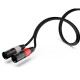 Audibax Silver Black Cable 2 x XLR Macho a 2 x RCA3 Metros