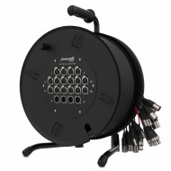 Audibax Pro MC XLR 164 - 30 Metros Drum Pro Carrete Escenario 16 Entradas XLR y 