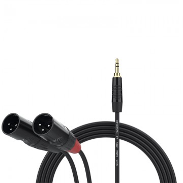 FactorFLEX Cable señal 1,5 m 2 XLR macho 3 PIN a 1mini jack estereo conectores REAN