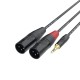 FactorFLEX Cable señal 1,5 m 2 XLR macho 3 PIN a 1mini jack estereo conectores REAN