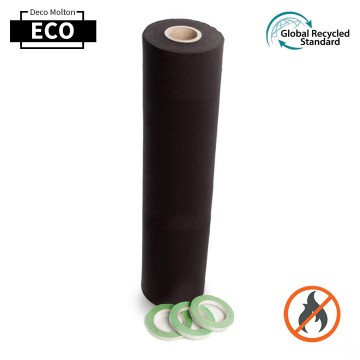 Admiral rollo 80 cm x 60 m Deco molton ECO NEGRO 160 g/m² tejido faldon escenario