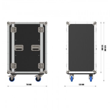 TRITON BLUE FC RACK 20U FLIGHTCASE FORMATO RACK 19P DE 20 UNIDADES FONDO DE 510 
