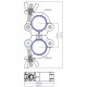 TRITON BLUE DA 4852 300 S ABRAZADERA DOBLE DE ALUMINIO PARA TUBOS DE 48 A 52 MM