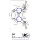 TRITON BLUE DA 4852 300 S ABRAZADERA DOBLE DE ALUMINIO PARA TUBOS DE 48 A 52 MM