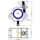 TRITON BLUE SA 3852 500 BK ABRAZADERA NEGRA DE ALUMINIO PARA TUBOS DE 38 A 52 MM
