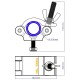 TRITON BLUE SA 3852 500 BK ABRAZADERA NEGRA DE ALUMINIO PARA TUBOS DE 38 A 52 MM