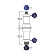TRITON BLUE SP16 ADAPTADOR SPIGOT UNIVERSAL DE LATON CON 2 ROSCAS 1/4 Y 3/8 
